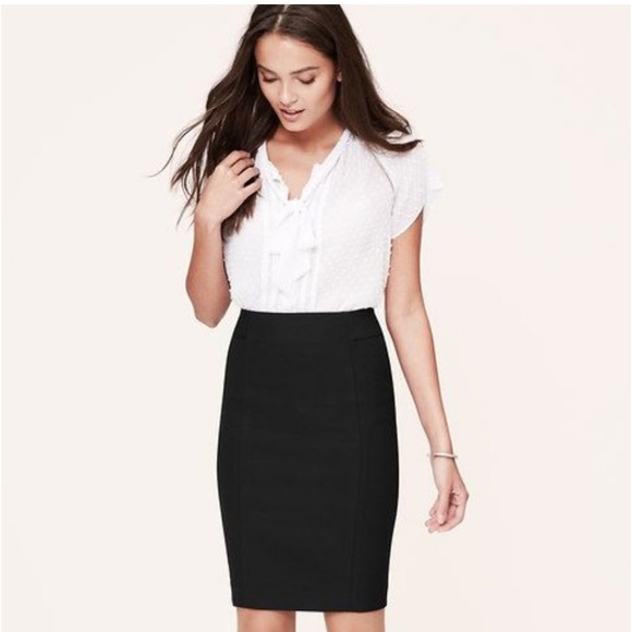 LOFT Charcoal Grey 00P Curvy Pencil Skirt - Picture 1 of 5